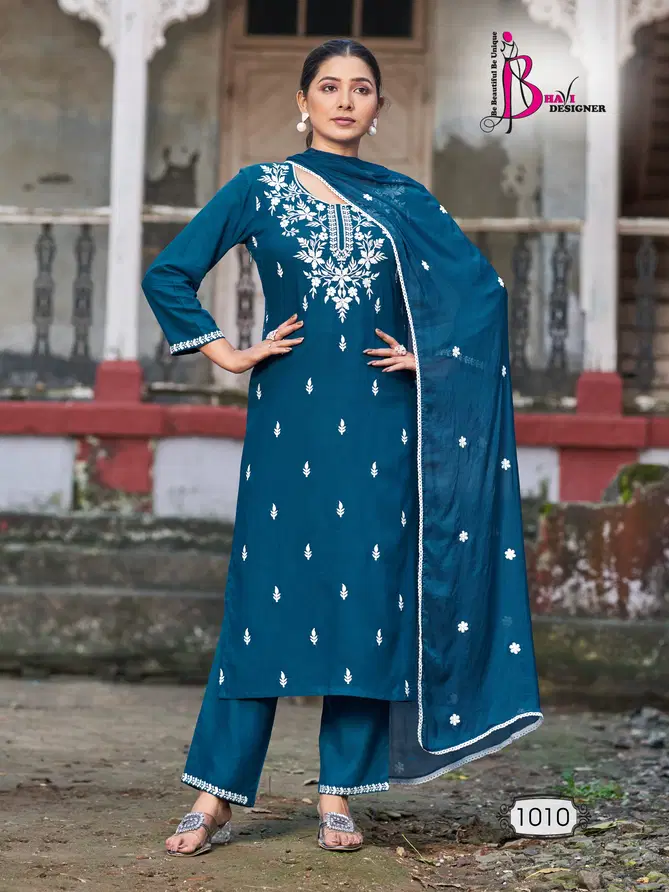 Status Vol 3 By Bhavi Rayon Designer Kurti With Bottom Dupatta Wholesale Price In Surat